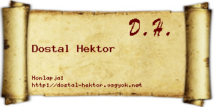 Dostal Hektor névjegykártya